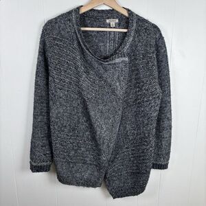 Lucky Brand Women's‎ Medium Blue Open Face Draped Hem Cardigan Thick Knit